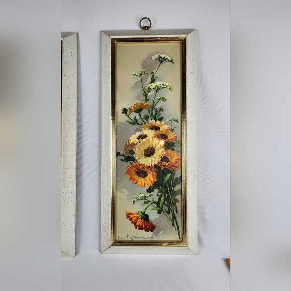 Vintage Lithograph Set Orange & Yellow Purple & Blue Bouquets by Catherine Klein - Picture 7 of 14